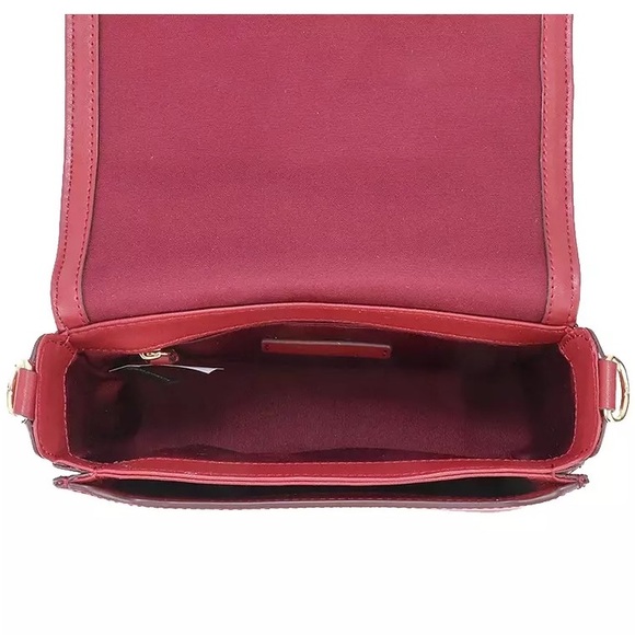 New! MARC JACOBS Insignia Full Flap Logo Crossbody Bag in Pomegranate - Picture 5 of 14